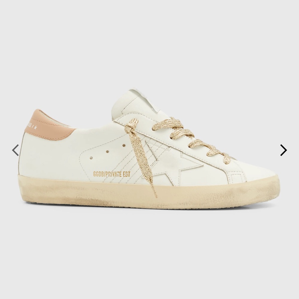 Golden Goose Superstar Leather Glitter Low-Top Sneakers Size 38 / Size 8
